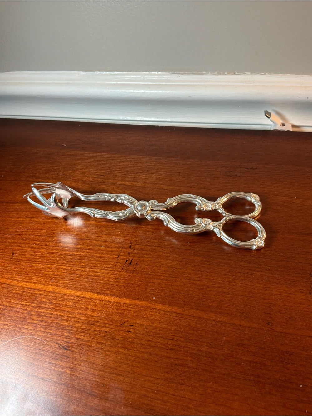 Silver-plated Ornate Ice or Sugar Serving Tongs